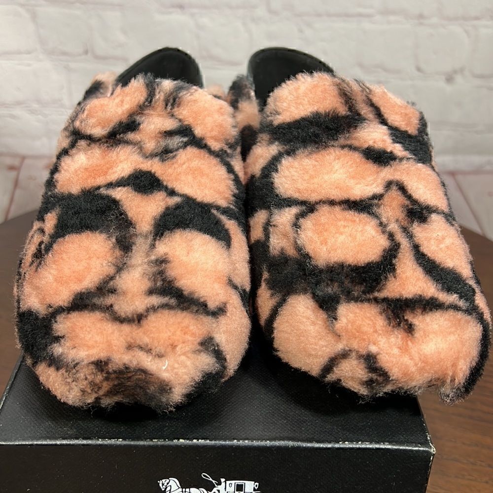 COACH HOLLY Smoking Slipper/Loafer Plush Shearling & Leather Women’s 9 NiB - Picture 15 of 16